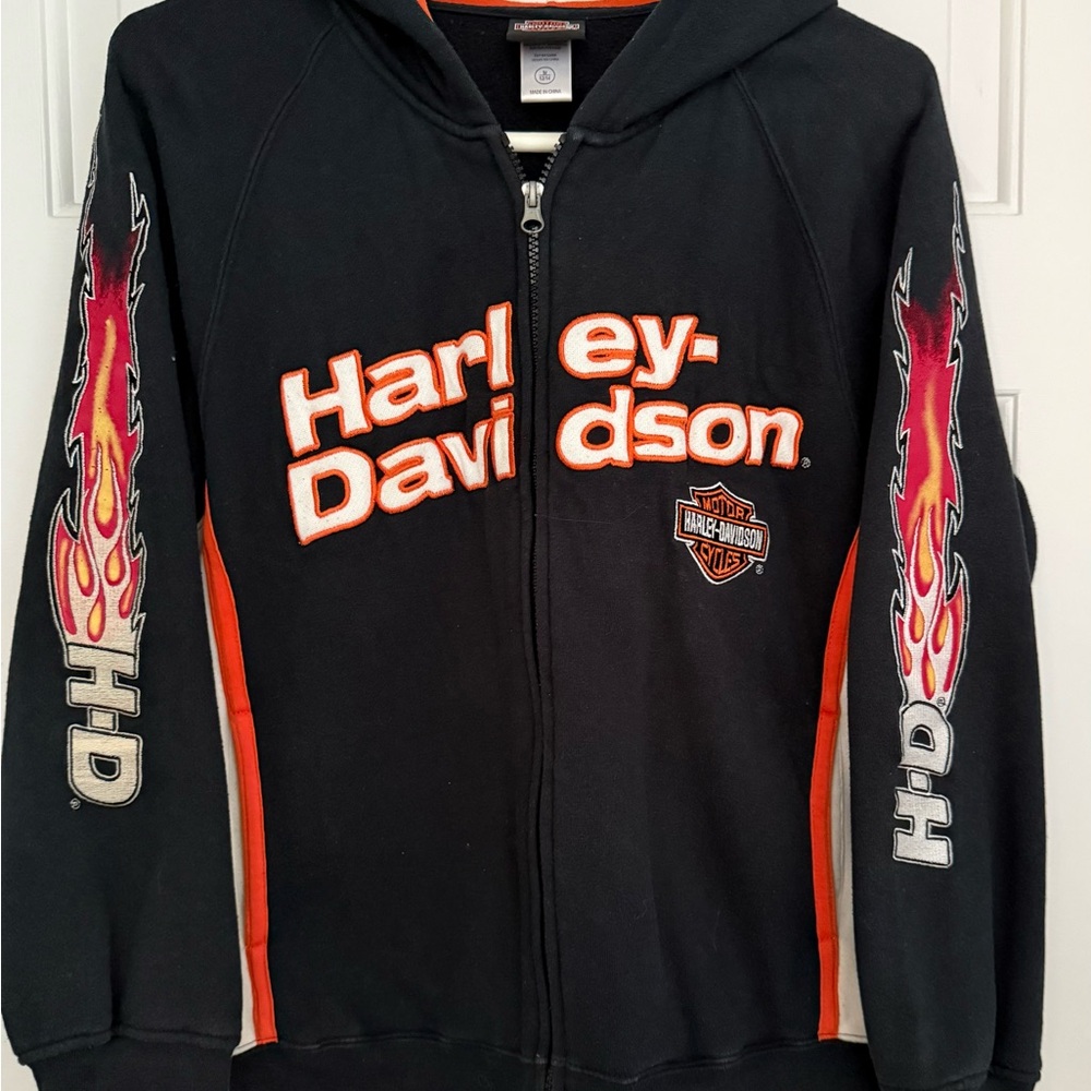 Harley-Davidson Women’s Hoodie with Orange Flames